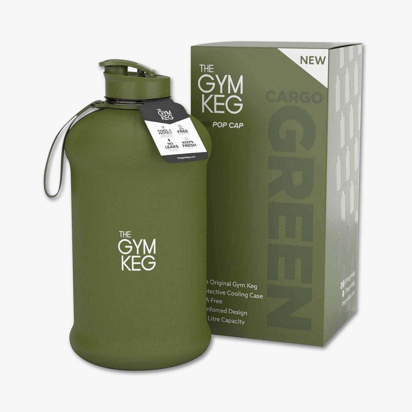 Gym Keg Wasserflasche | Cargo Green Edition | 2.2 L